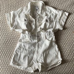 White denim romper